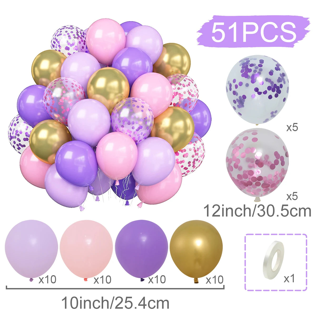 31/36/37/51/101Pcs Metallic Balloons Pearl White Latex Balloon Gold Confetti Balloons for Birthday Weddings Party Decorations