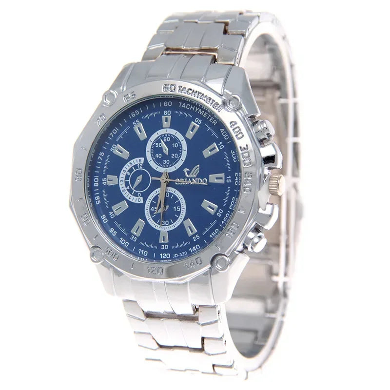 Men Watches Quartz Silver-gold Stainless Steel Wristwatch Male Clock Classic Business Pilot Luxury Automatic Watch
