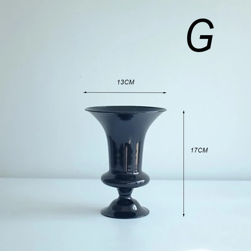 Creative Glass Hydroponic vase black candlestick glass candle stand Nordic Desktop Floral Arrangements Home Decoration Art