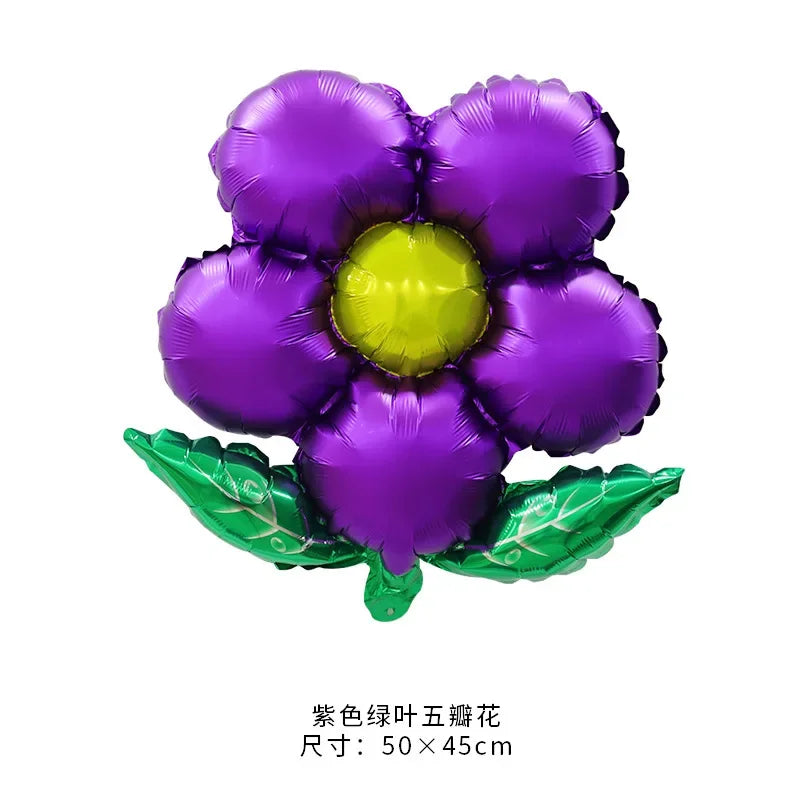 Flower Foil Balloons Leaf Flower Baloon Birthday Party Wedding Decorations Party Globos Shower Children Suplies اكواب دزني