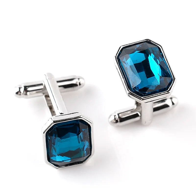 Mens Cufflinks For Shirts Fashion Cuff Colorful Suits Luxury Blue Red Buckle Pink Silvery Cufflinks For Mens Wedding Gift