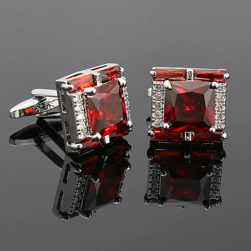 Luxury Brand Diamond Cufflinks For Mens Shirts Jewelry Novelty Button French Style Gold Crystal Cuff Links