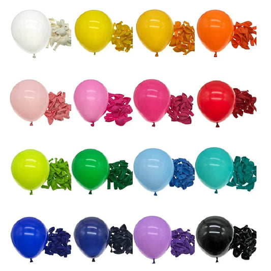 100Pcs 12Inch Matte Latex Balloon Colour Helium Air Balls Mixed Multicolor Pearl Latex Balloon for Wedding Party Christmas Decor