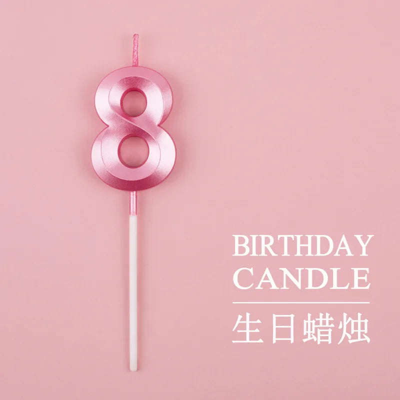 Birthday Digital Cake Candle Opera House Candles Golden Pink Blue Diamond Number Birthday Party Candles Creative Decoration