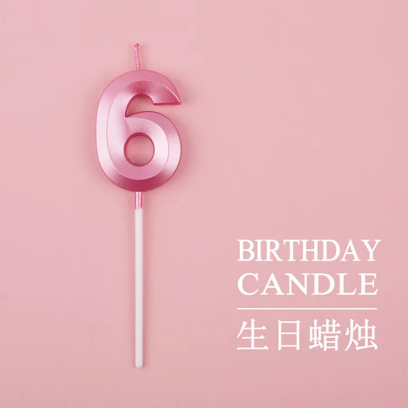 Birthday Digital Cake Candle Opera House Candles Golden Pink Blue Diamond Number Birthday Party Candles Creative Decoration