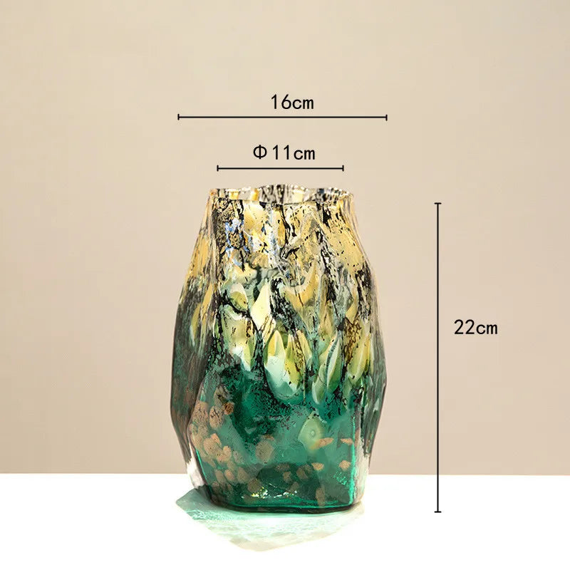 Glass Vase Irregular Gradients Speckled Black Glass Bottle Fruit Bowl Desktop Organization Organization Terrarium Vases Pots