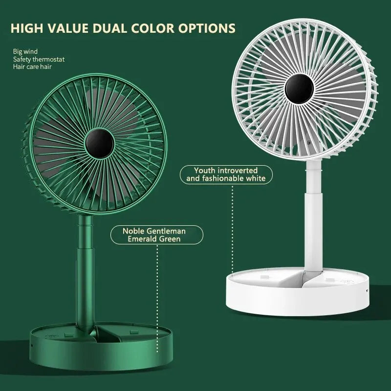 Folding New Kipas Mini Adjustable Mini Fan Kipas Small Cooling Handy Desk Home Office Table Battery USB Rechargeable Portable