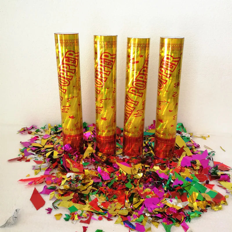 Confetti Cannons Party Poppers, Pink, Rose Gold and White Foil Confetti,  Confetti Poppers for Graduation, Birthdays Party