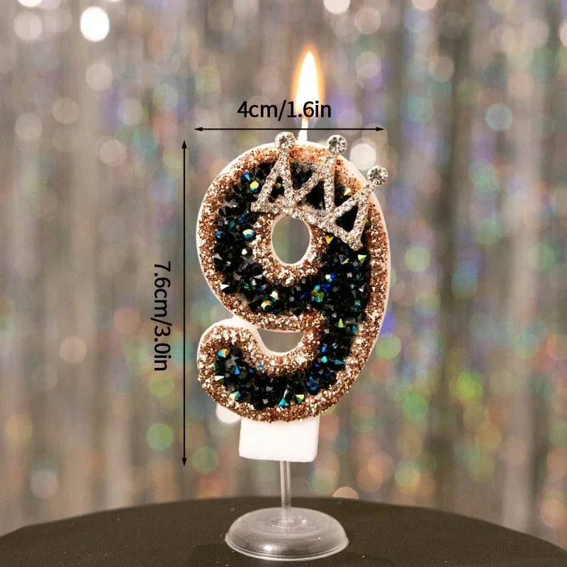 Crown Number Candles Birthday Digital 0-9 Cake Decoration, Cake Topper Birthday Anniversary Day Decor