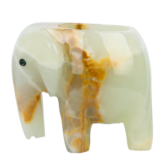 Natural Stones Candle Holder Marble Elephant Shape Candlestick Afghanistan Jade Home Decoration For Dinner Party Table Decor