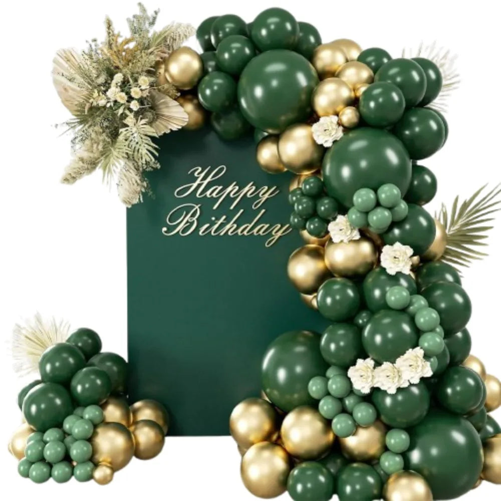 99pcsBalloons Garland Arch Kit with Green Gold Balloons for Engagement Wedding Birthday Baby Shower Gender Reveal Decor