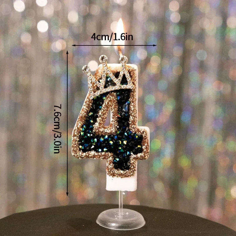 Crown Number Candles Birthday Digital 0-9 Cake Decoration, Cake Topper Birthday Anniversary Day Decor