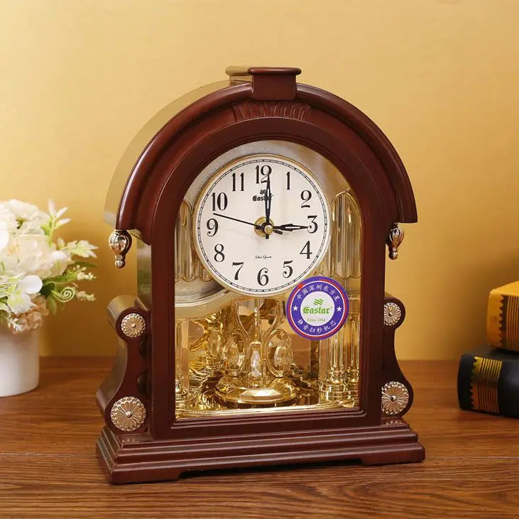 Modern American Home Furnishings Clocks and Watches European Silent Bedside Rotating Chinese Desk Clock