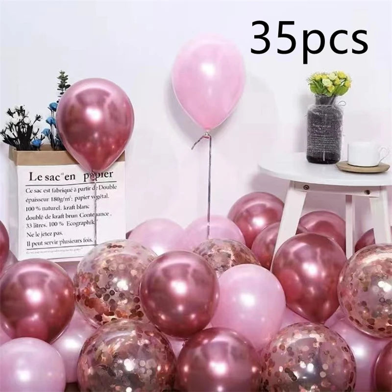16pcs Black Metallic Sequin Balloons for Birthday Wedding Graduation Party Balloon Decoration