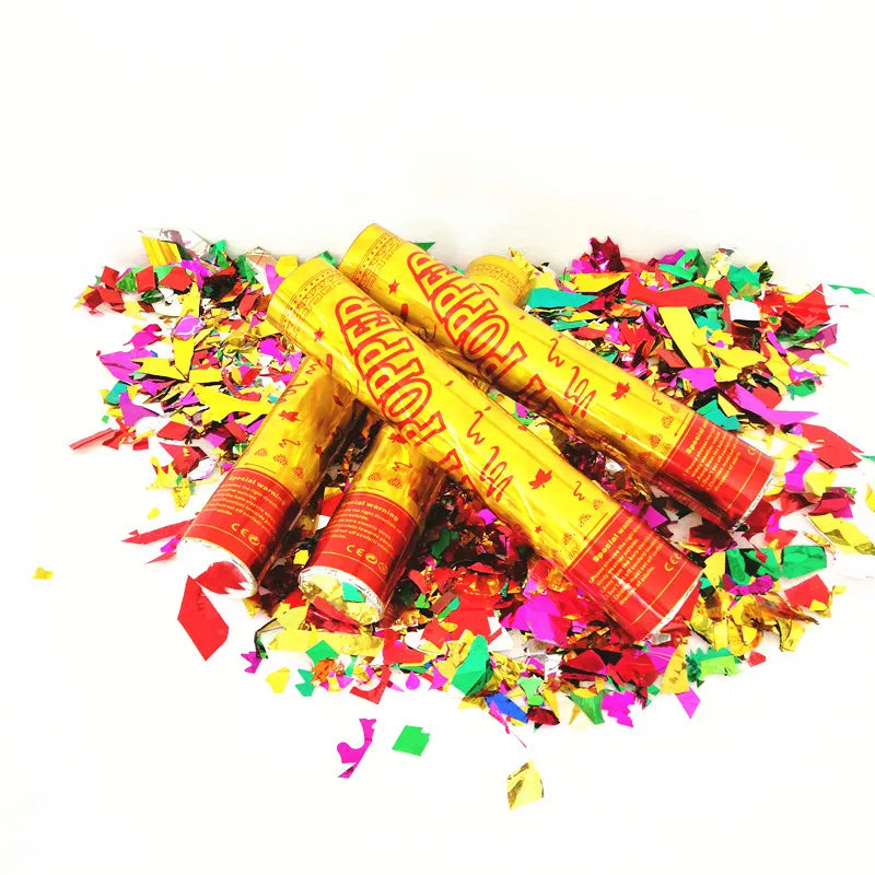Confetti Cannons Party Poppers, Pink, Rose Gold and White Foil Confetti,  Confetti Poppers for Graduation, Birthdays Party