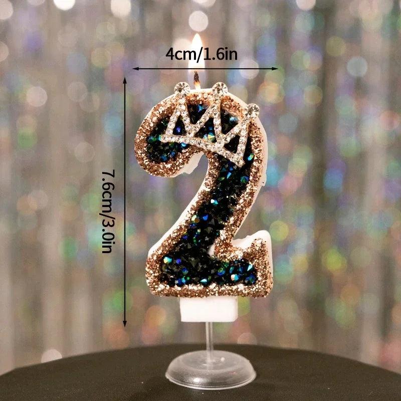 Crown Number Candles Birthday Digital 0-9 Cake Decoration, Cake Topper Birthday Anniversary Day Decor