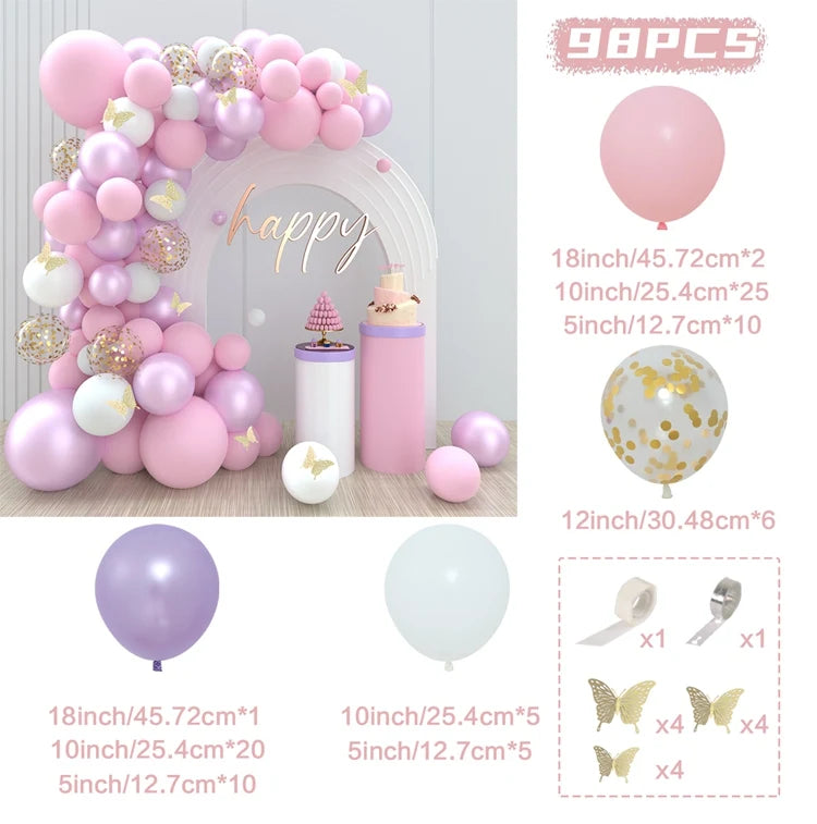 Tender Pink Gold Balloon Garland Arch Kit Wedding Birthday Party Decoration Adult Kids Baby Shower Decor Ballon Wedding Supplies