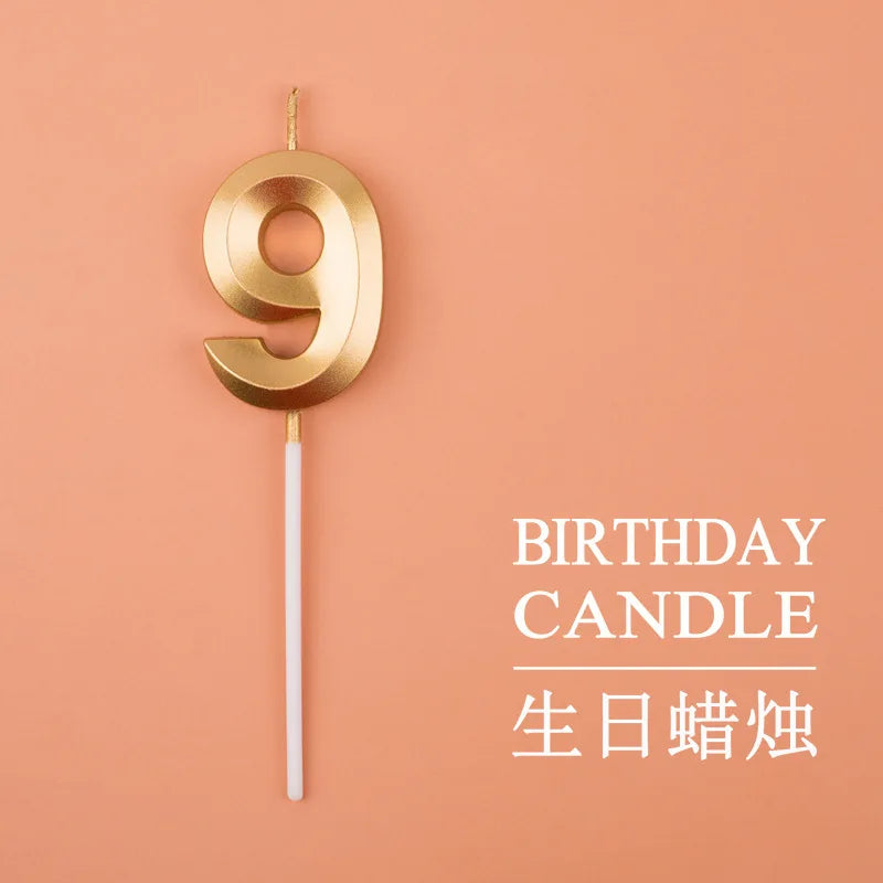 Birthday Digital Cake Candle Opera House Candles Golden Pink Blue Diamond Number Birthday Party Candles Creative Decoration