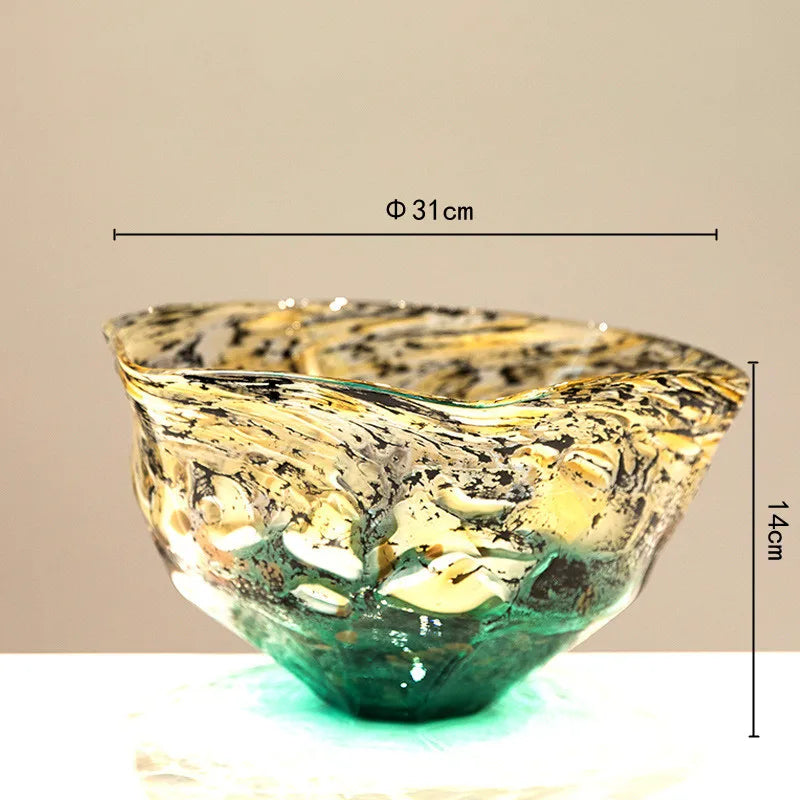 Glass Vase Irregular Gradients Speckled Black Glass Bottle Fruit Bowl Desktop Organization Organization Terrarium Vases Pots