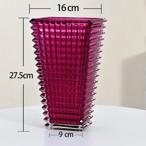Wedding Luxury Vase Yellow Glass Tall Golden Nordic Vase Aesthetic Black Minimalist Jarrones Decorativos Moderno Room Decoration