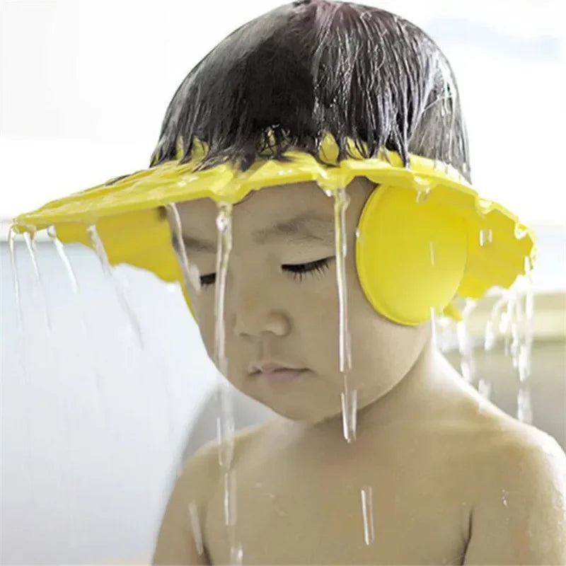 Baby Shower Soft Cap Adjustable Hair Wash Hat for Kids Ear Protection Safe Children Shampoo Bathing Shower Protect Head Elegant Bathing Cap Kids