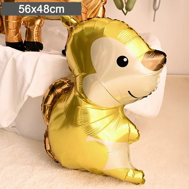 Animal Theme Foil Balloons Deer Rabbit Owl Squirrel Safari Party Decor Adult Kids Birthday Party Decoration Ballons Supplies