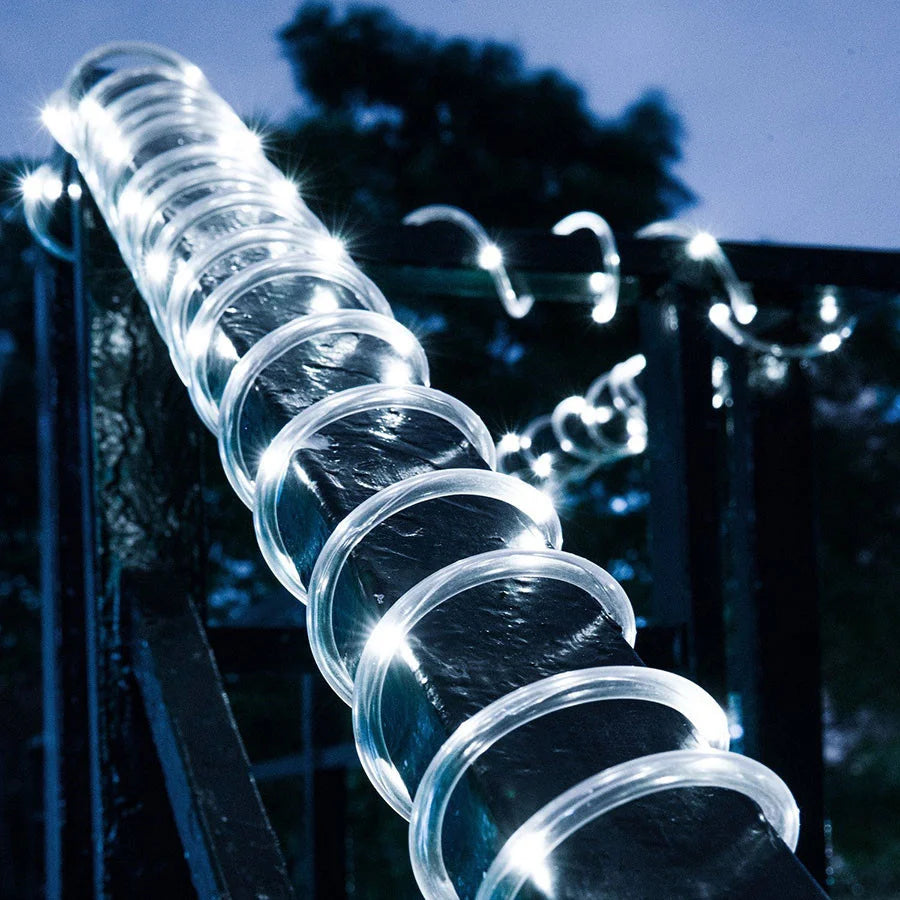 New LED Christmas Garland String Lights Outdoor 8 Modes 10/20/30M Rope Tube Fairy Garden Lights for Party Wedding Holiday Decor
