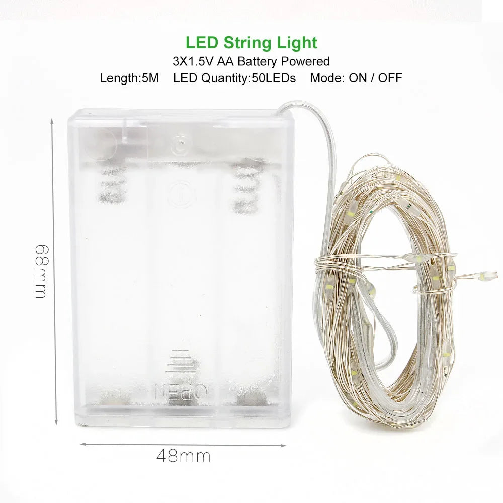 2M 5M 10M LED String Light LED Fairy Lights battery power For Christmas tree Garland Holiday Wedding Party New Year Decoration