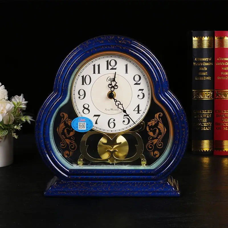 Modern American Home Furnishings Clocks and Watches European Silent Bedside Rotating Chinese Desk Clock