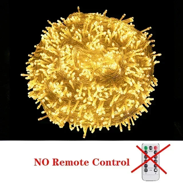 5M-100M Led Christmas Lights Outdoor led Fairy String Lights for Tree Ramadan 2024 Party Holiday Wedding Garland Decoration