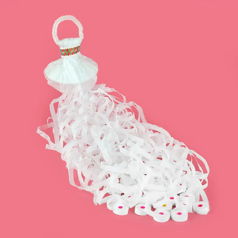 10Packs White Streamers Poppers Colorful Hand Throw Confetti Poppers No Mess Paper Crackers for Birthday Wedding Party Supplies
