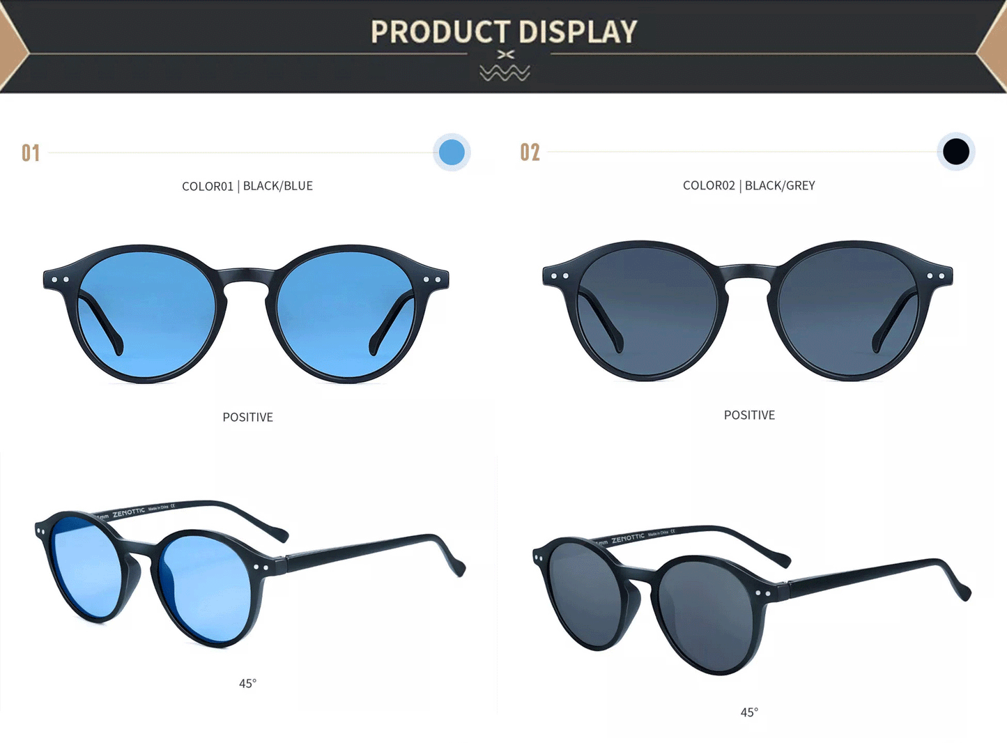 ZENOTTIC (S Size) Retro Circular Polarized Sunglasses 2024 Men Women Vintage Small Round Sun Glasses UV400 Goggles Shades