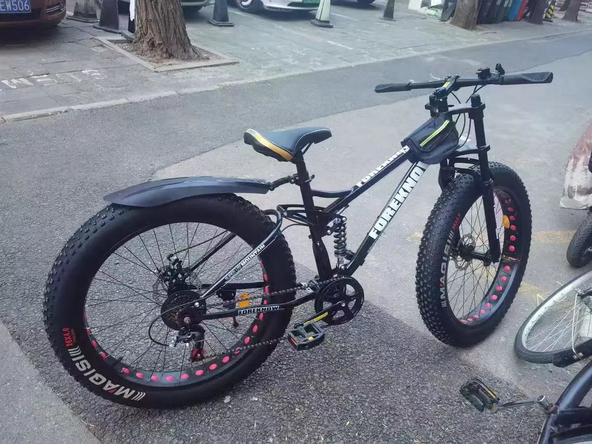 Snow Bike 24/26 Inch 21/24/27/30 Speed Spoke Wheel Mountain Bicycle 4.0 Fat Tires Hanging Type Disc Brake Beach Off Road