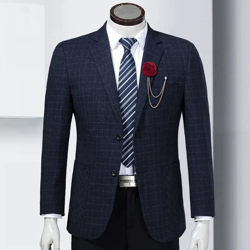 Korean Bridegroom Wedding Brooches Cloth Art Hand-made Rose Flower Brooch Lapel Pin Badge Tassel Chain Men's Suit Accessories