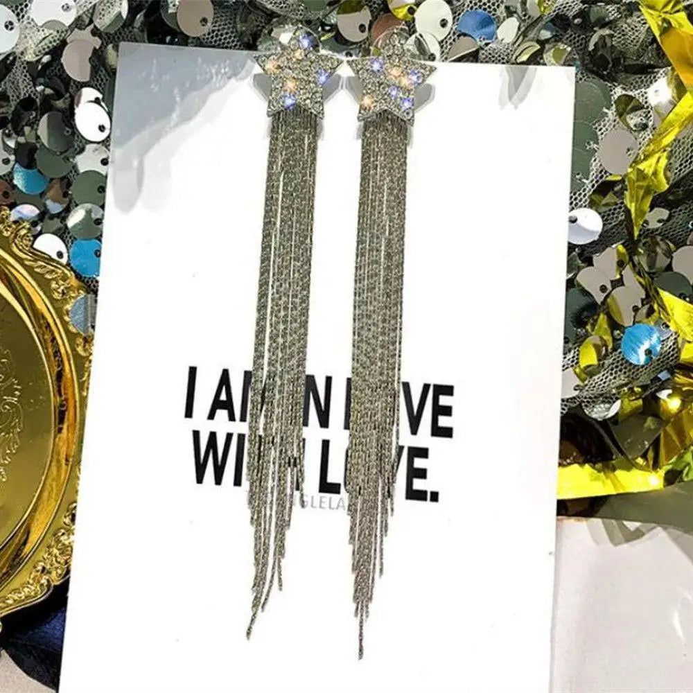 Korean Fashion Emerald Crystal Dangle Earrings for Women Trendy Gold Color Hollow Stud Earring Birthday Gifts Pendientes Mujer