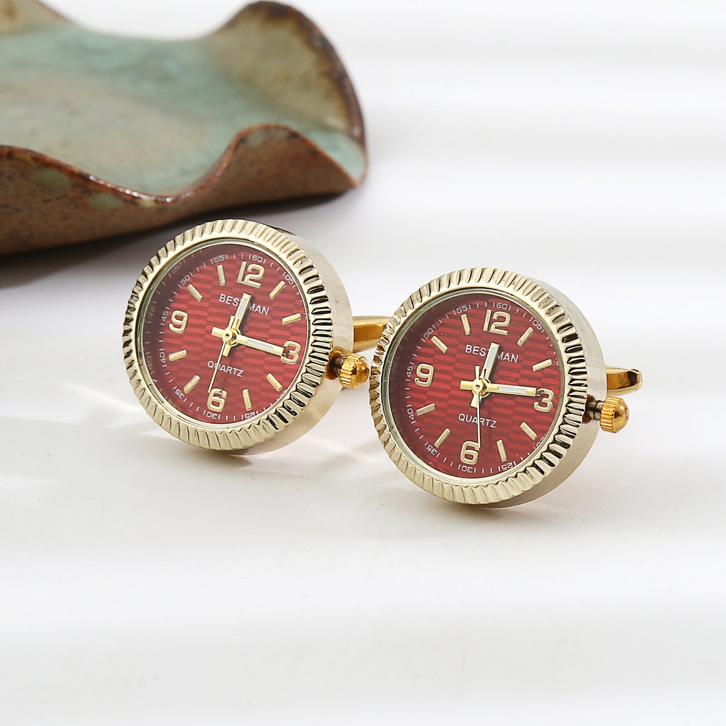 Luxury Retro Men's Watches Cufflinks French Shirts Cufflink Round Rotating Clock Buttons Men New High-end Business Jewelry Gifts