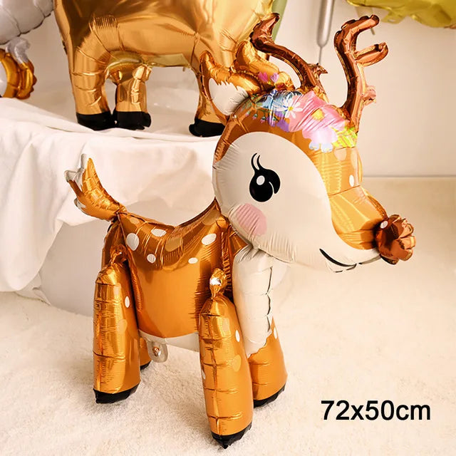 Animal Theme Foil Balloons Deer Rabbit Owl Squirrel Safari Party Decor Adult Kids Birthday Party Decoration Ballons Supplies