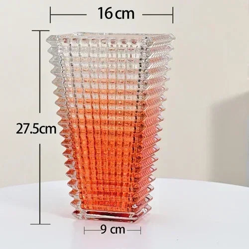 Wedding Luxury Vase Yellow Glass Tall Golden Nordic Vase Aesthetic Black Minimalist Jarrones Decorativos Moderno Room Decoration