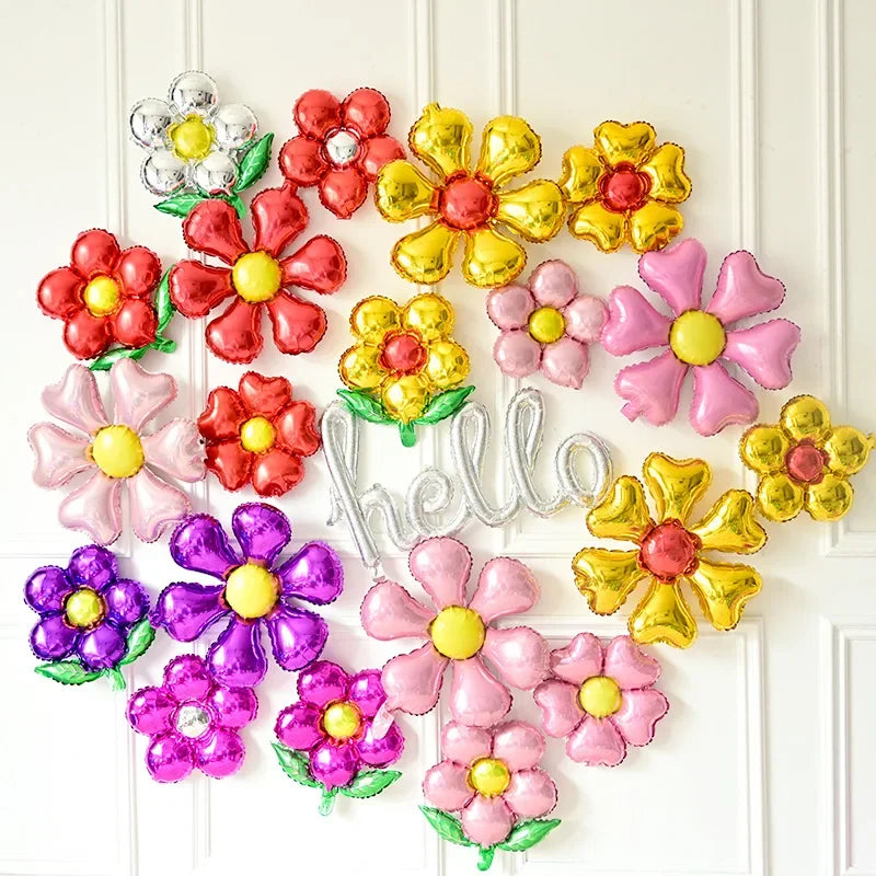 Flower Foil Balloons Leaf Flower Baloon Birthday Party Wedding Decorations Party Globos Shower Children Suplies اكواب دزني