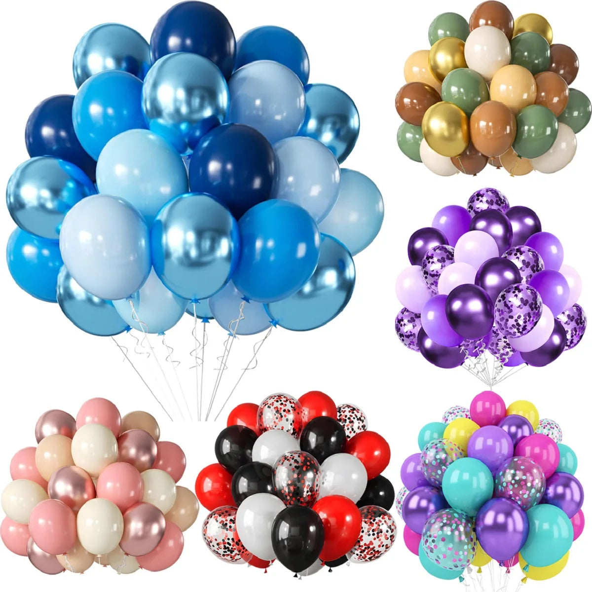 31/36/37/51/101Pcs Metallic Balloons Pearl White Latex Balloon Gold Confetti Balloons for Birthday Weddings Party Decorations