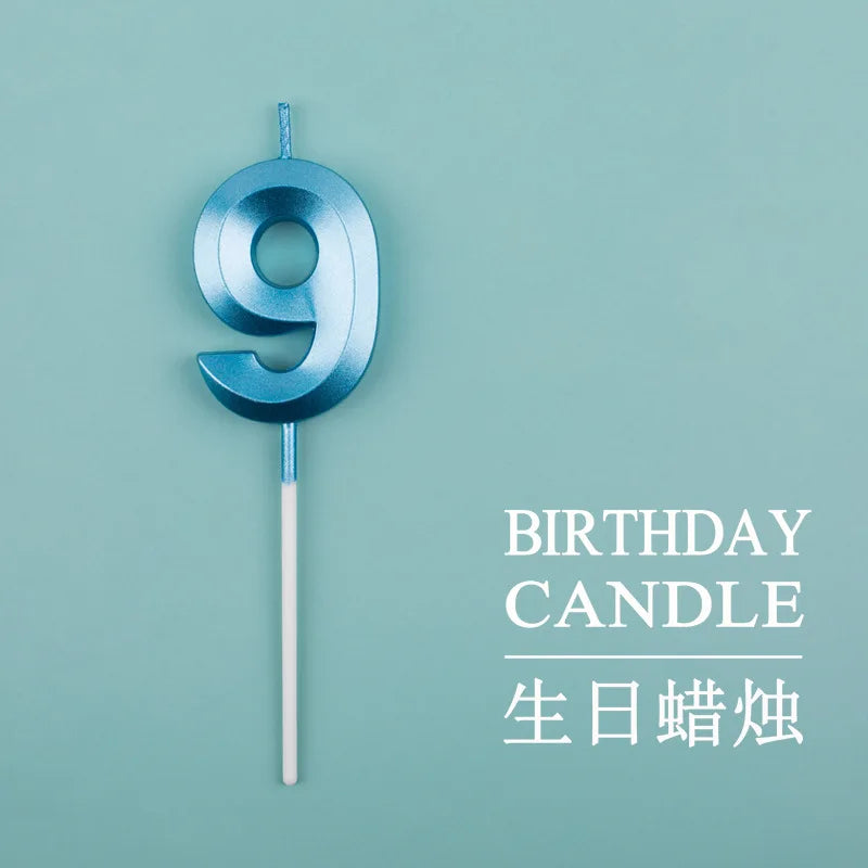 Birthday Digital Cake Candle Opera House Candles Golden Pink Blue Diamond Number Birthday Party Candles Creative Decoration