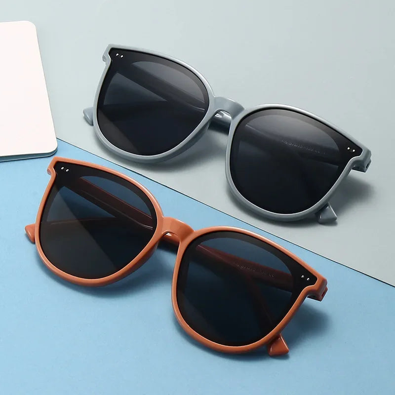 3-12 Years Kids Polarized Sunglasses Boys' Cool Girls Soft TPEE Frame Cat Eye Design Fashion Sun UV400 Protection Oval Glasses