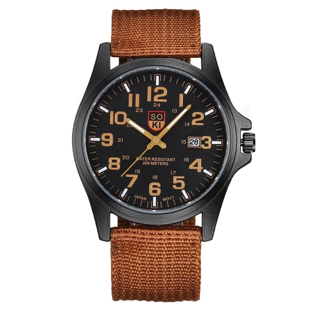 2024 New Fashionable Casual Men Watch Fashion Men's Military Watch Woven Nylon Belt Calendar Quartz Watch Часы Мужские Наручные