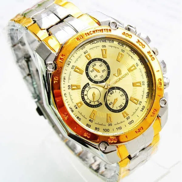 Men Watches Quartz Silver-gold Stainless Steel Wristwatch Male Clock Classic Business Pilot Luxury Automatic Watch