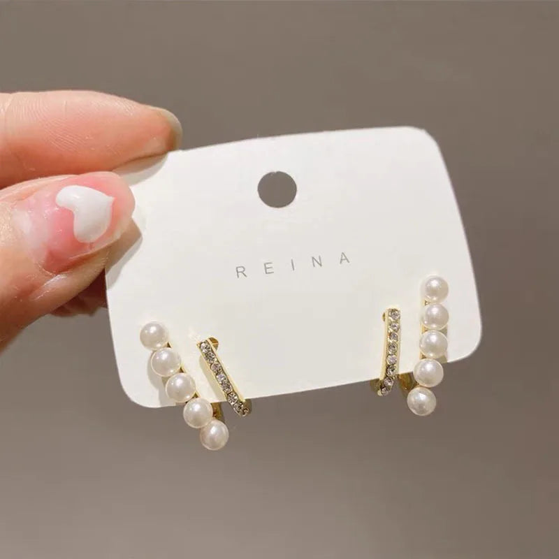 2023 New Classic Elegant Imitation Pearl Dangle Earrings For Women Crystal Long Tassel Exquisite Drop Earring Wedding Jewelry