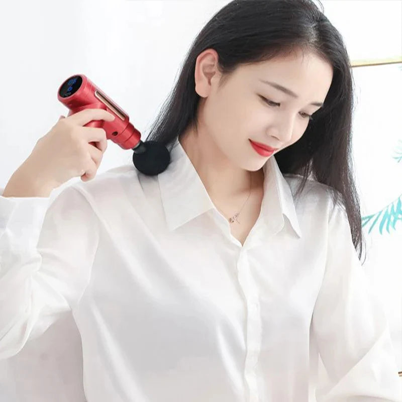 Xiaomi Mini Fascia Gun Tissue Massager Portable Lightweight Body Massage with LED Touch Screen 4 Replaceable Massage Heads 2024