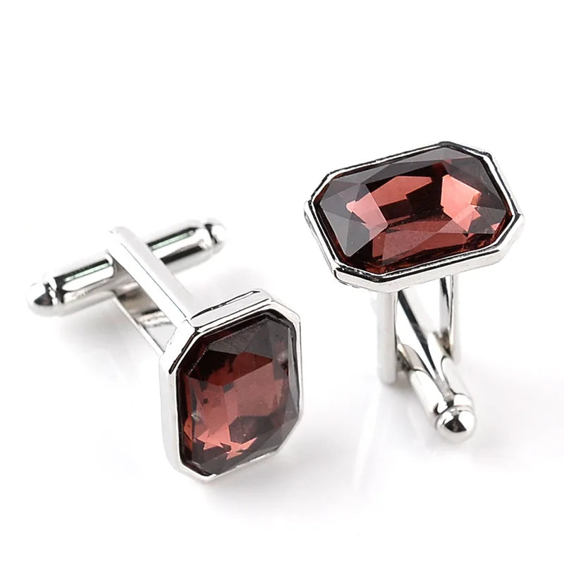 Mens Cufflinks For Shirts Fashion Cuff Colorful Suits Luxury Blue Red Buckle Pink Silvery Cufflinks For Mens Wedding Gift