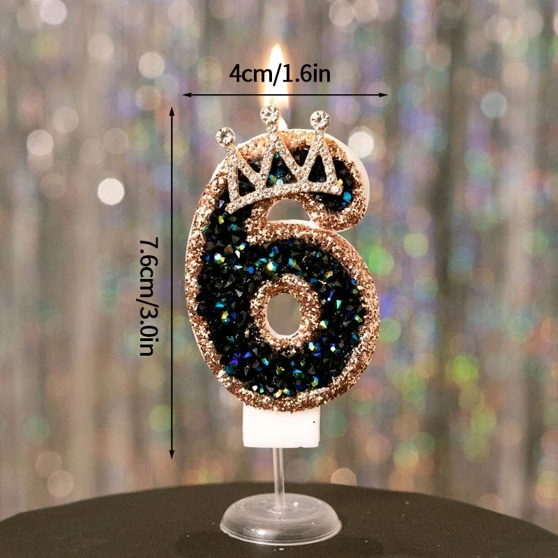 Crown Number Candles Birthday Digital 0-9 Cake Decoration, Cake Topper Birthday Anniversary Day Decor