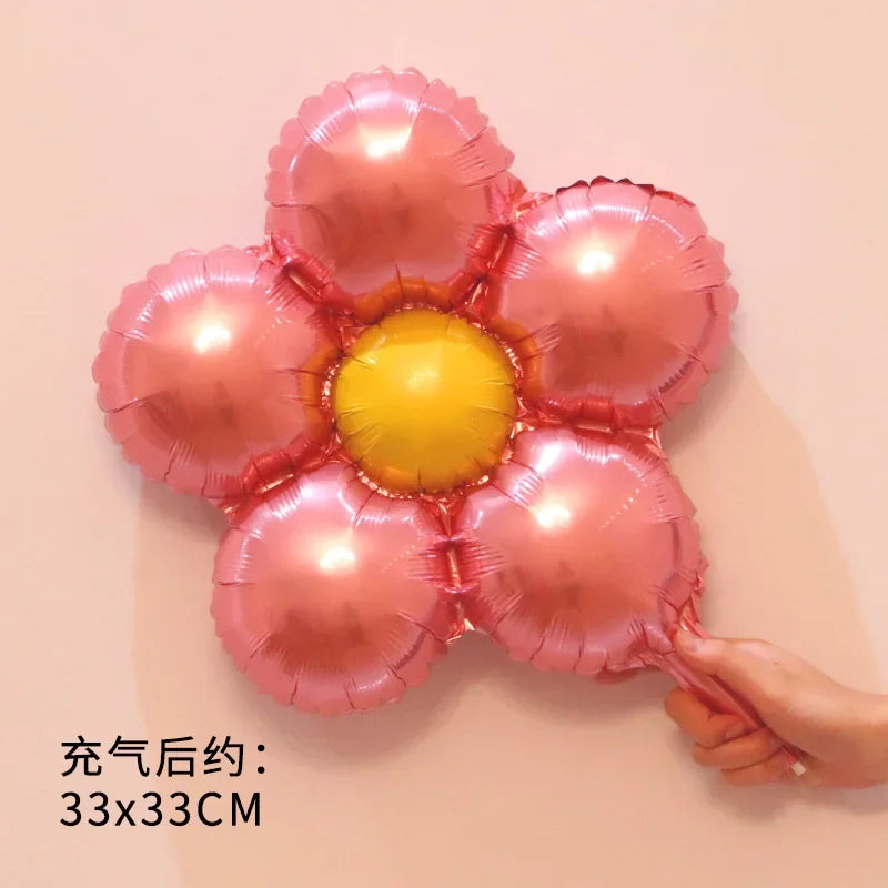 Flower Foil Balloons Leaf Flower Baloon Birthday Party Wedding Decorations Party Globos Shower Children Suplies اكواب دزني