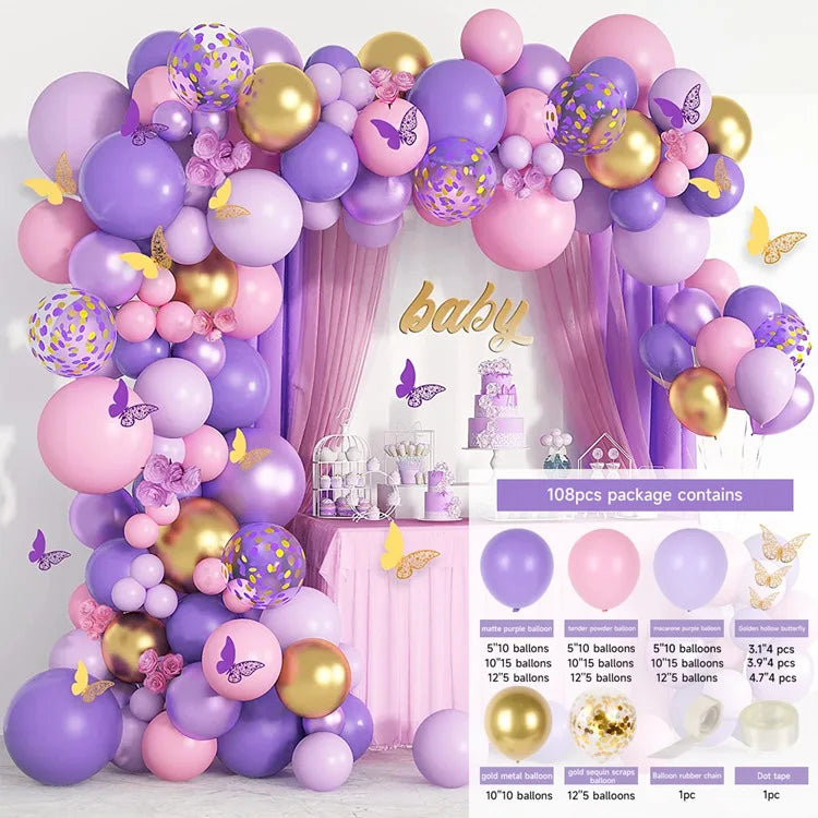 Tender Pink Gold Balloon Garland Arch Kit Wedding Birthday Party Decoration Adult Kids Baby Shower Decor Ballon Wedding Supplies